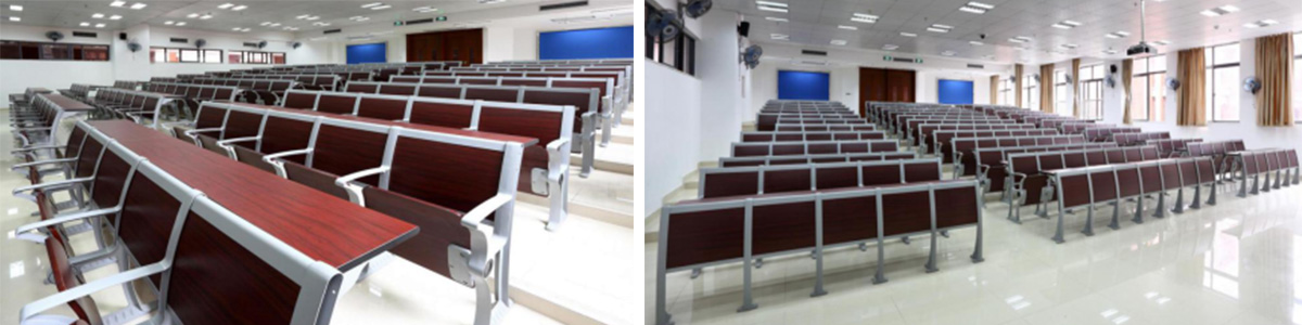 Movable Auditorium Chair Seating with Wooden Writing Pad