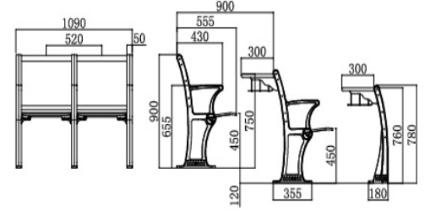 Adults school wood college folding desk high furniture classroom secondary reading school chair and desk