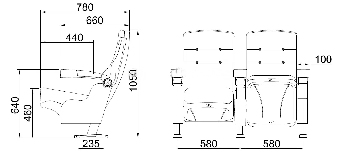 Optional color pattern movable 3d movie theater chairs folds audience concert hall cinema theater seating