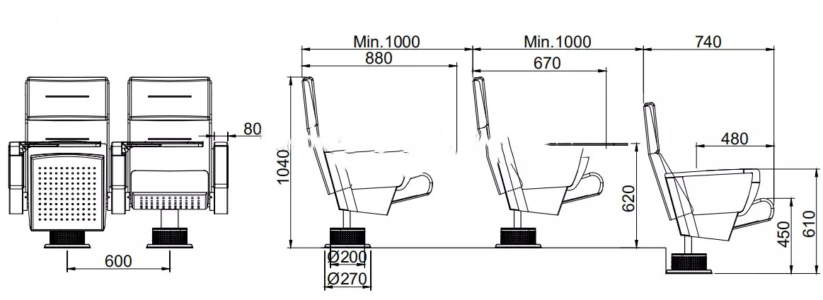 Sound Less Chairs Manufacture Soundless vip cinema hall auditorium seat anti-rusting ...