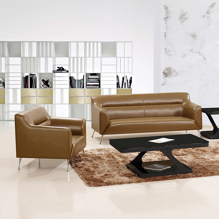 Synthetic Leather Nordic Style New Electroplating Office Sofa Set Designs