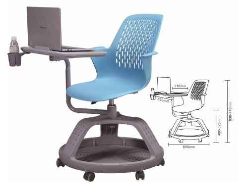 2021 New modern design school university chair with writing pad WX03 03D student chair