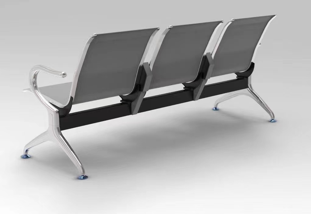 Airport Metal Waiting Chair With USB Charging Socket Used Hospital Waiting Room Public Three In One Gang Bench Seats