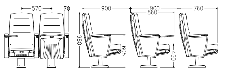 Wholesale commercial theater furniture church folding seats auditorium chairs