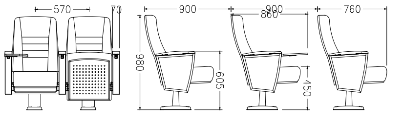 Factory supply theater seat furniture auditorium lecture hall seating church chair