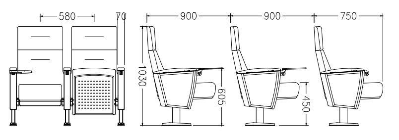 Factory Price commercial furniture auditorium chair metal cinema chair theater seat church chairs