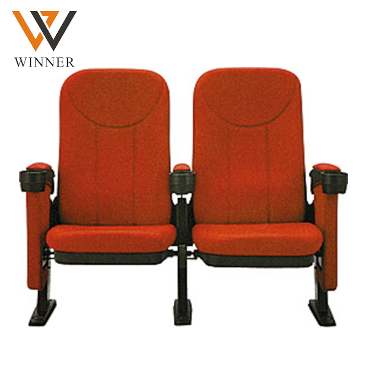 Double seater movie recliner cinema hall seat folded movable chairs church auditorium theater chair