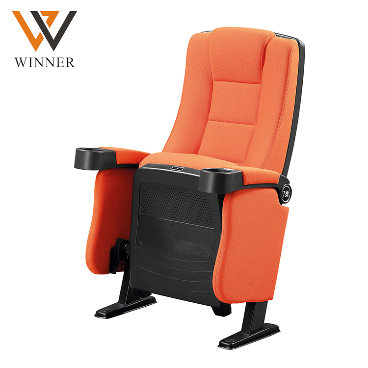 Orange 3d 4d 5d 6d push back cinema seating Metal luxury reclining rocking commercial cinema chairs