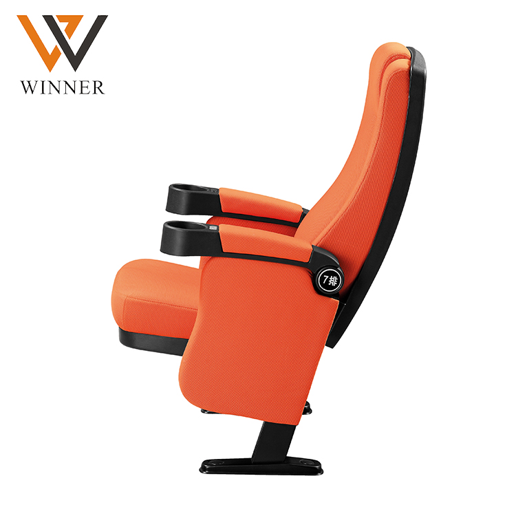 Orange 3d 4d 5d 6d push back cinema seating Metal luxury reclining rocking commercial cinema chairs