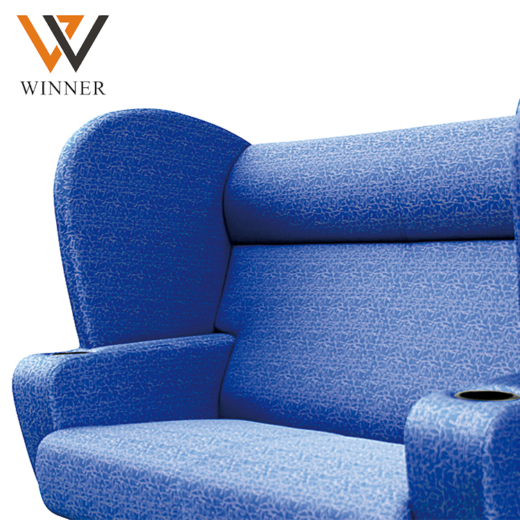 meeting room chairs lecture theater sofa Blue fabric recliner home theater vip cinema chair