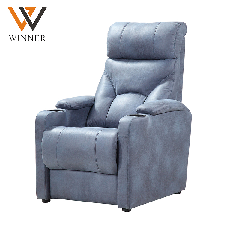 commercial recliner movie theater seating home movie Genuine Leather copy theater chairs with cupholder