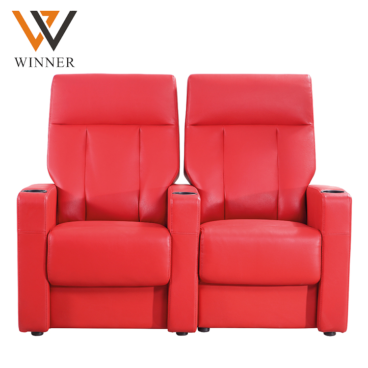 Double seater 2d 3d 4d leather copy movie reclining chair cinema Genuine leather home theater recliner chairs