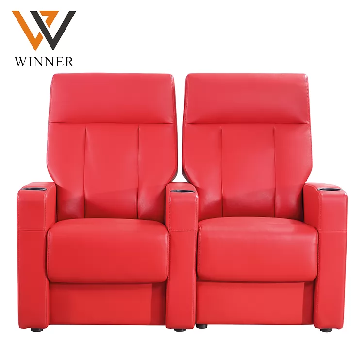 Double seater 2d 3d 4d leather copy movie reclining chair cinema Genuine leather home theater recliner chairs