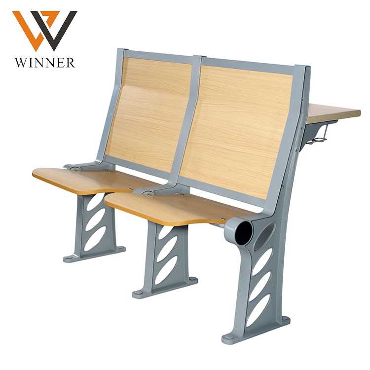 Condusive room furniture classroom school fold ladder Chair wood backrest college student desk without armrest