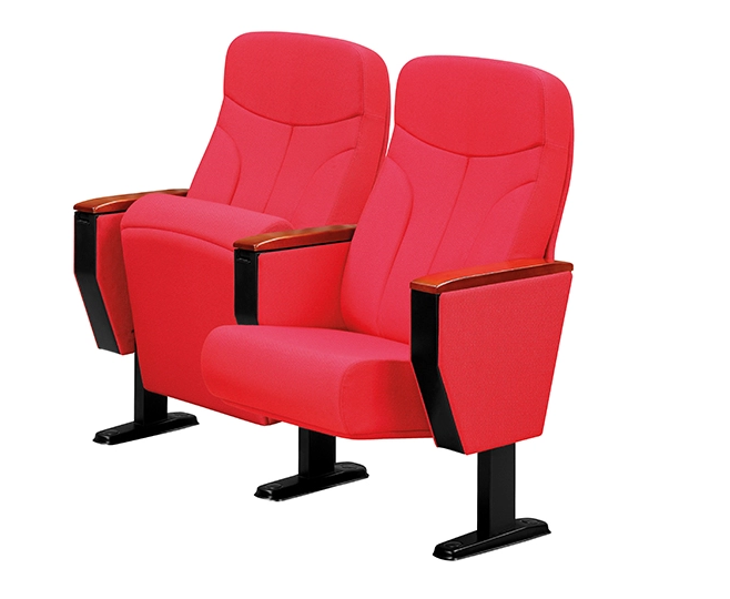 Auditorium chair  cherry color with armrest W612