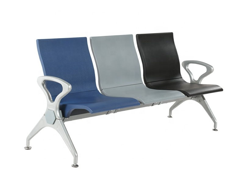 3-seater Waiting Blue Grey and Black Hospital Chair W9915