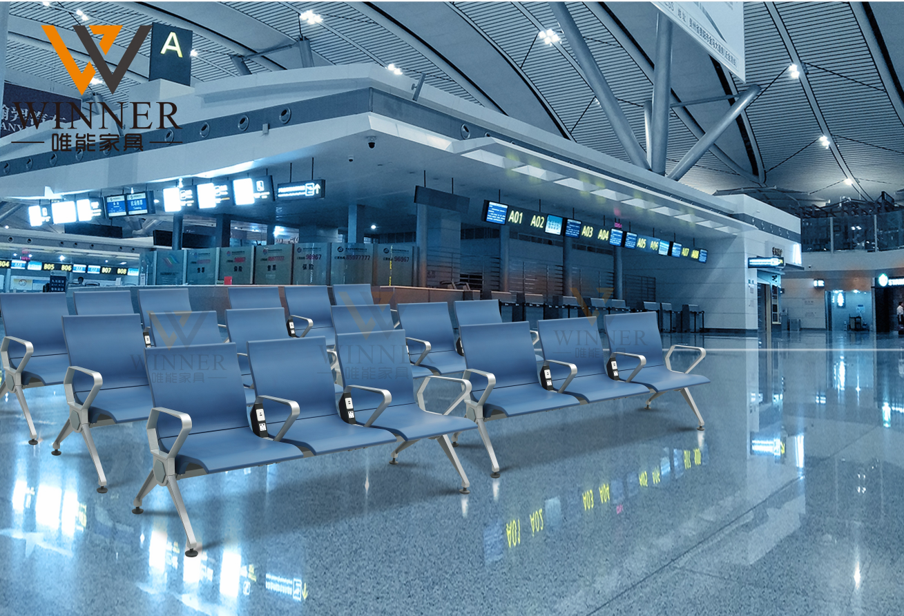 How to install charging device on airport chair?