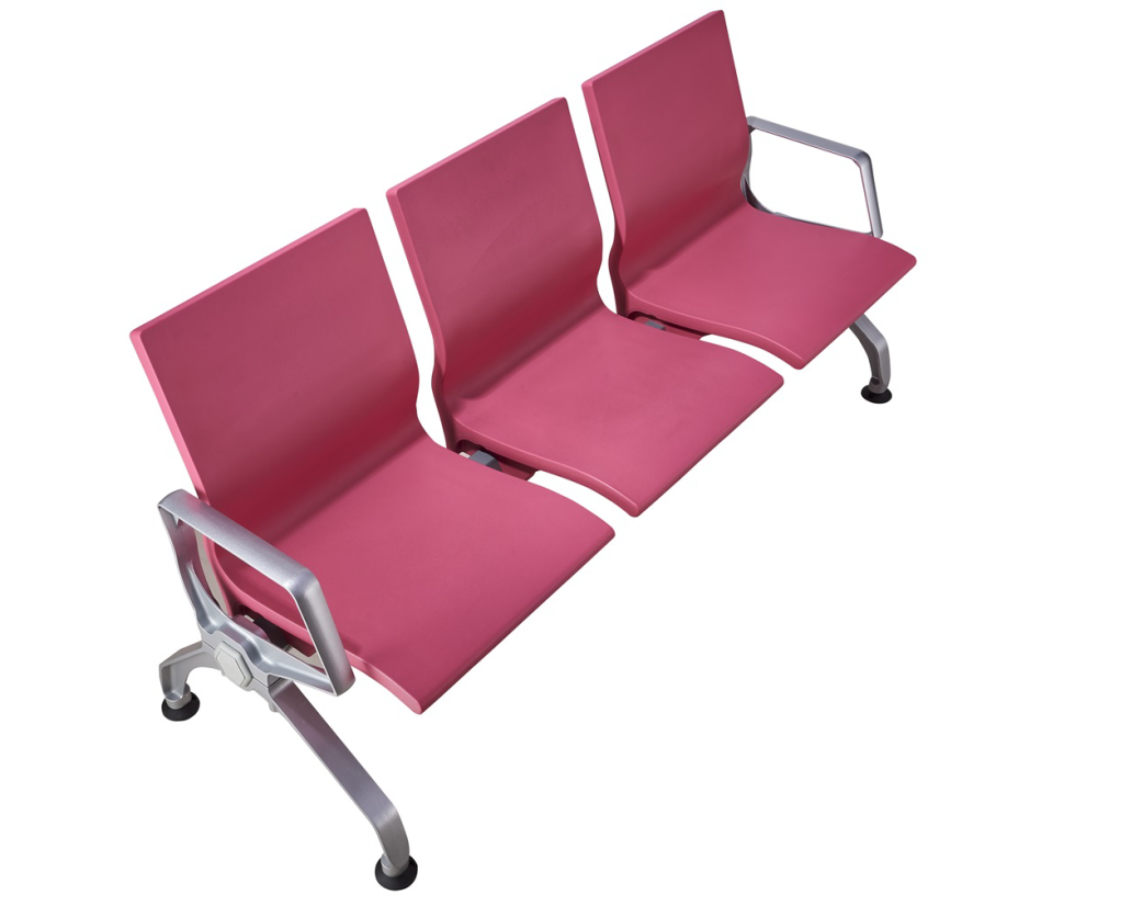 Polyurethane Stainless Steel 3 Seater Airport Waiting Chair Tandem Seating For Waiting Area Chairs Gang chair W9938