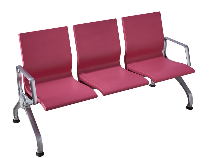 Polyurethane Stainless Steel 3 Seater Airport Waiting Chair Tandem Seating For Waiting Area Chairs Gang chair W9938