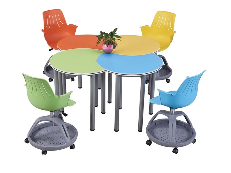 Plastic School Student Classroom Furniture Office Training Chair Node Tripod Base Chair