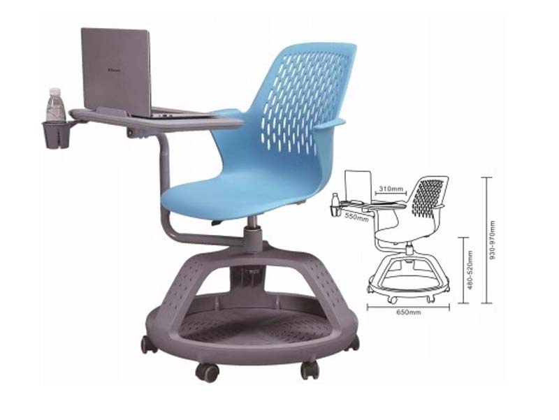 2021 New modern design school university chair with writing pad WX03+03D student chair