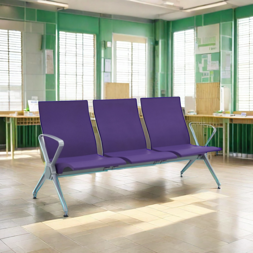 modern bus station airport hospital reception bench three seats waiting chairs