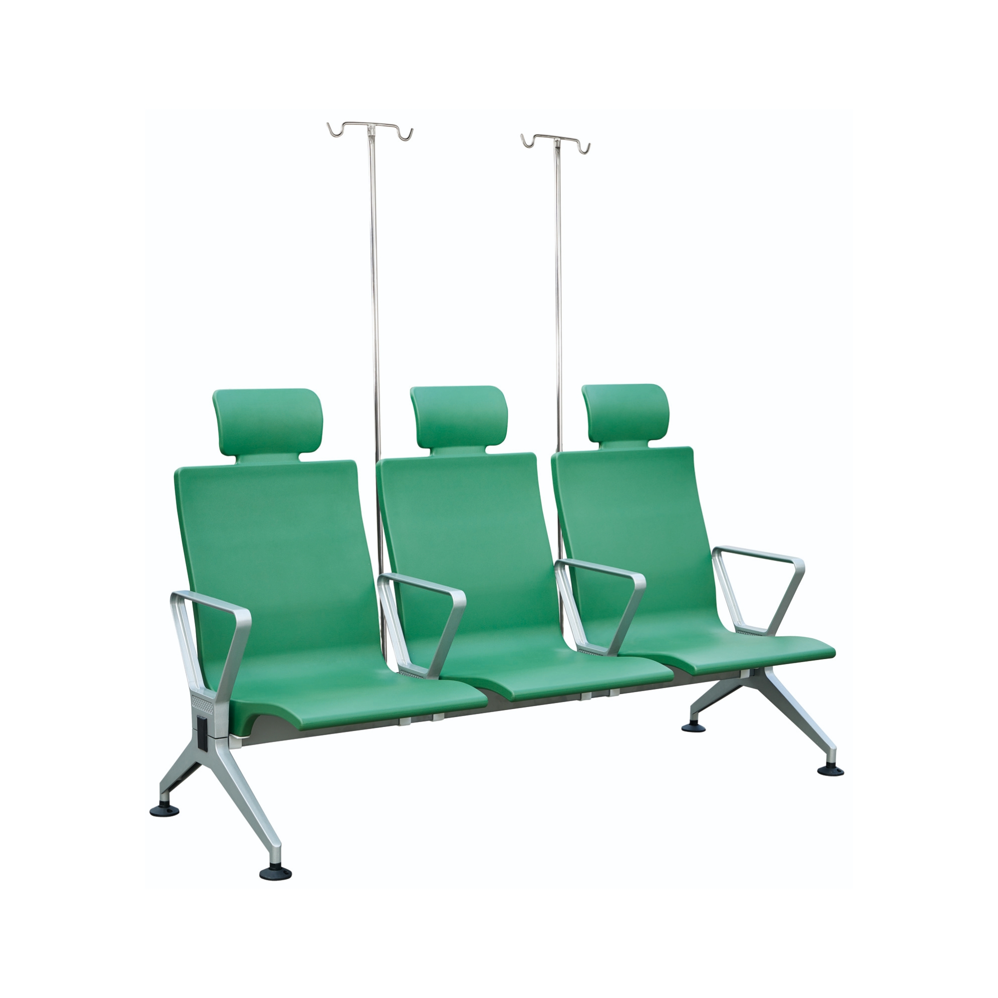 3 seat metal chair PU leather cushion waiting room chairs gang link lounge waiting chair for hospital airport office