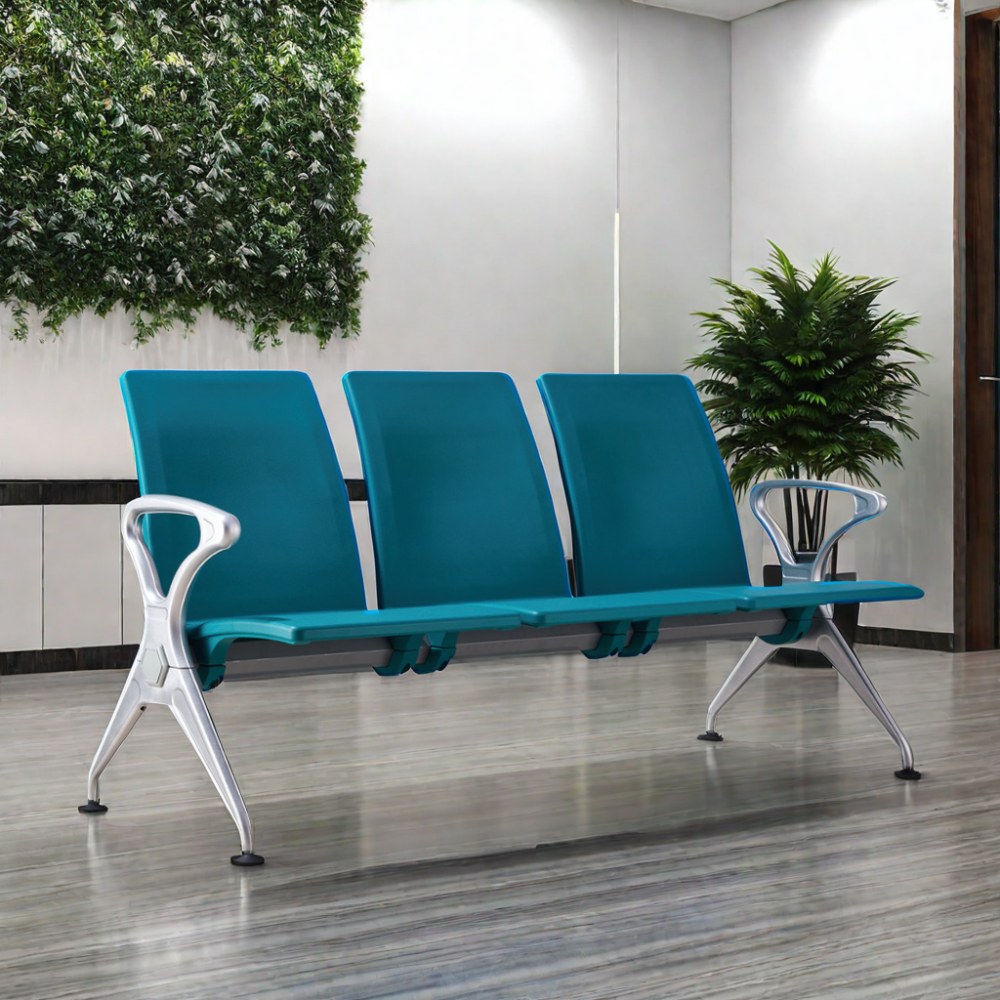 Three seaters waiting chair airport hospital lounge bench iron leg station Pu row Link Chairs Seating Waiting Chair