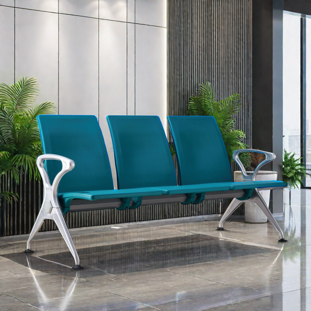 Three seaters waiting chair airport hospital lounge bench iron leg station Pu row Link Chairs Seating Waiting Chair