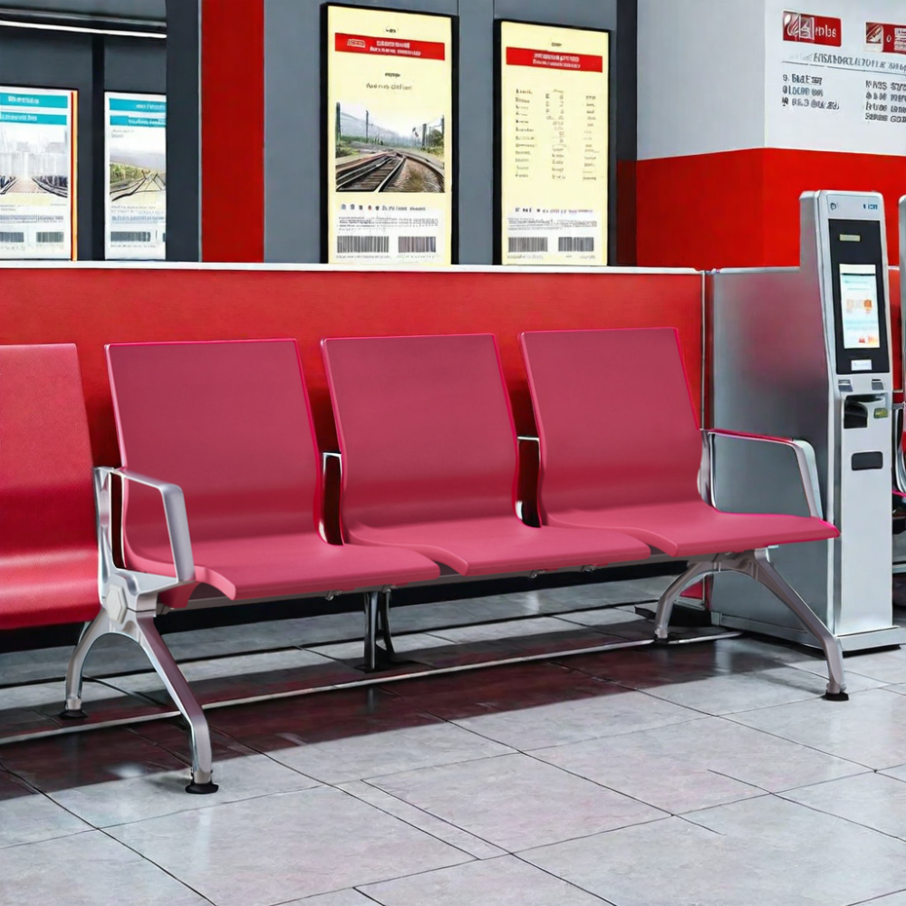 Waiting Airport Chair Polyurethane Airport Beam Seating For Public Area