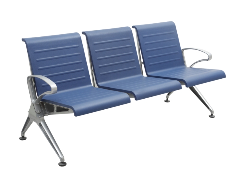 Public Waiting Chair Used For Airport Aluminum Steel PU Injection Foam Seating Chair Waiting Benches