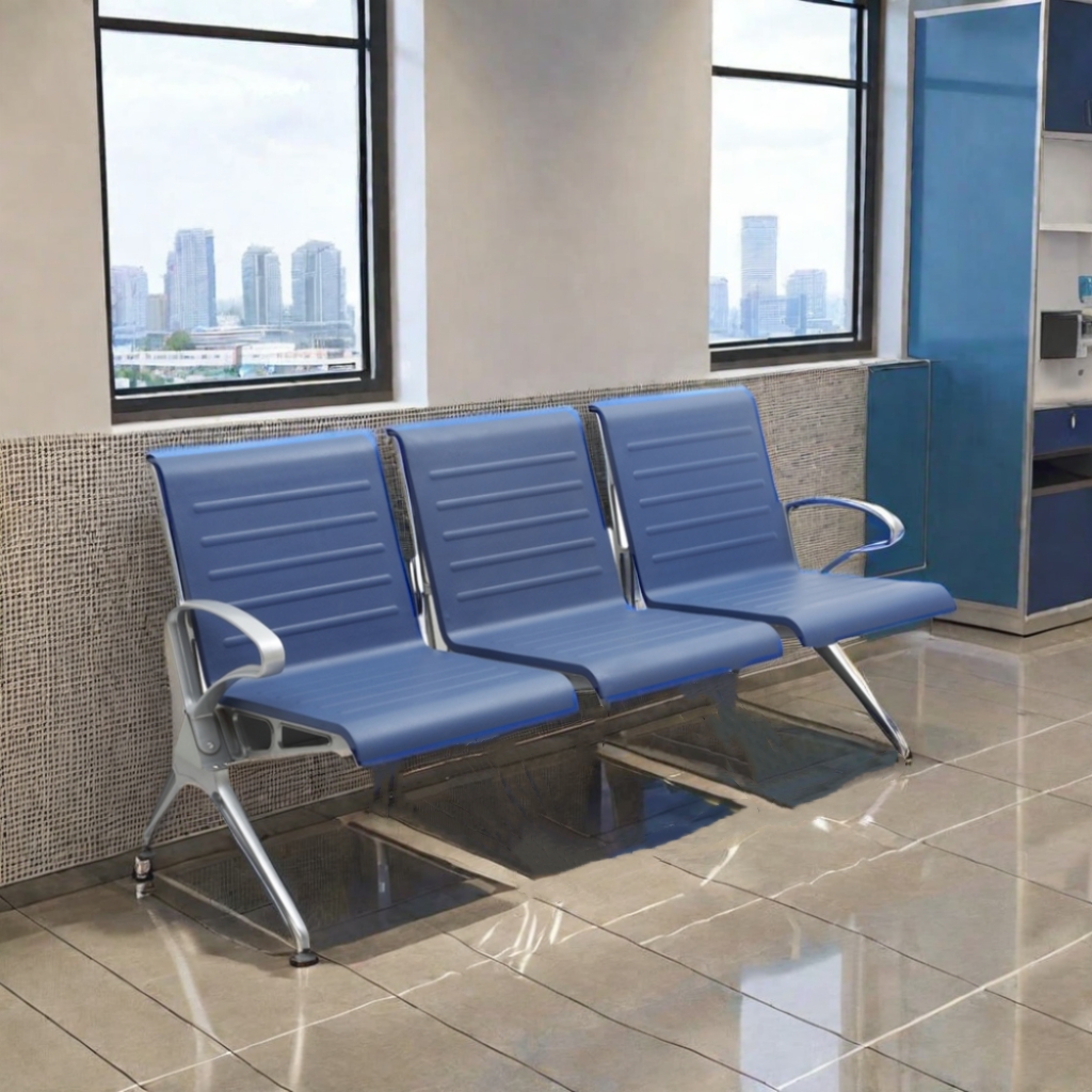 Public Waiting Chair Used For Airport Aluminum Steel PU Injection Foam Seating Chair Waiting Benches