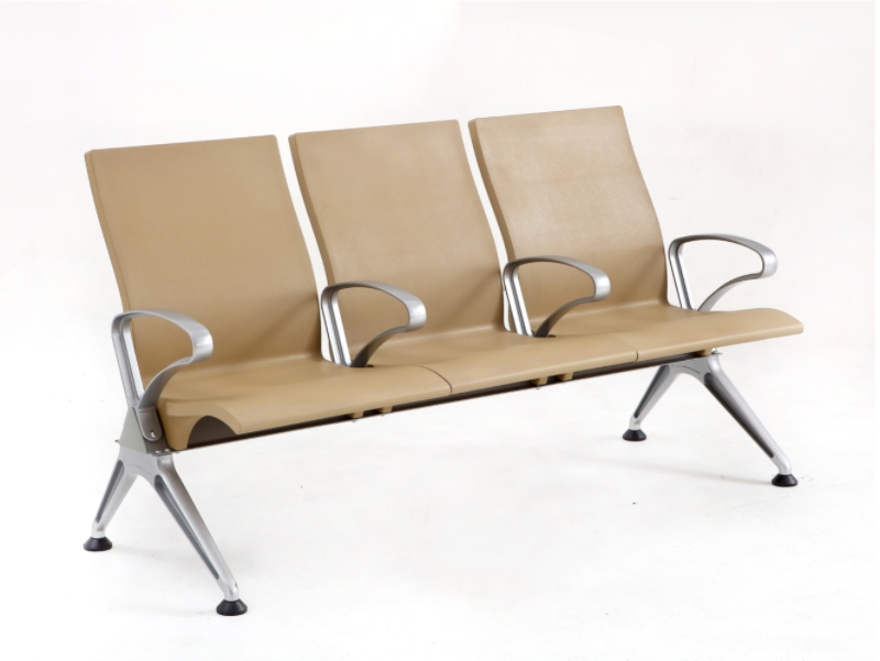Bus station waiting area chair Hospital airport 3-seater waiting chair with PU packing modern public chair