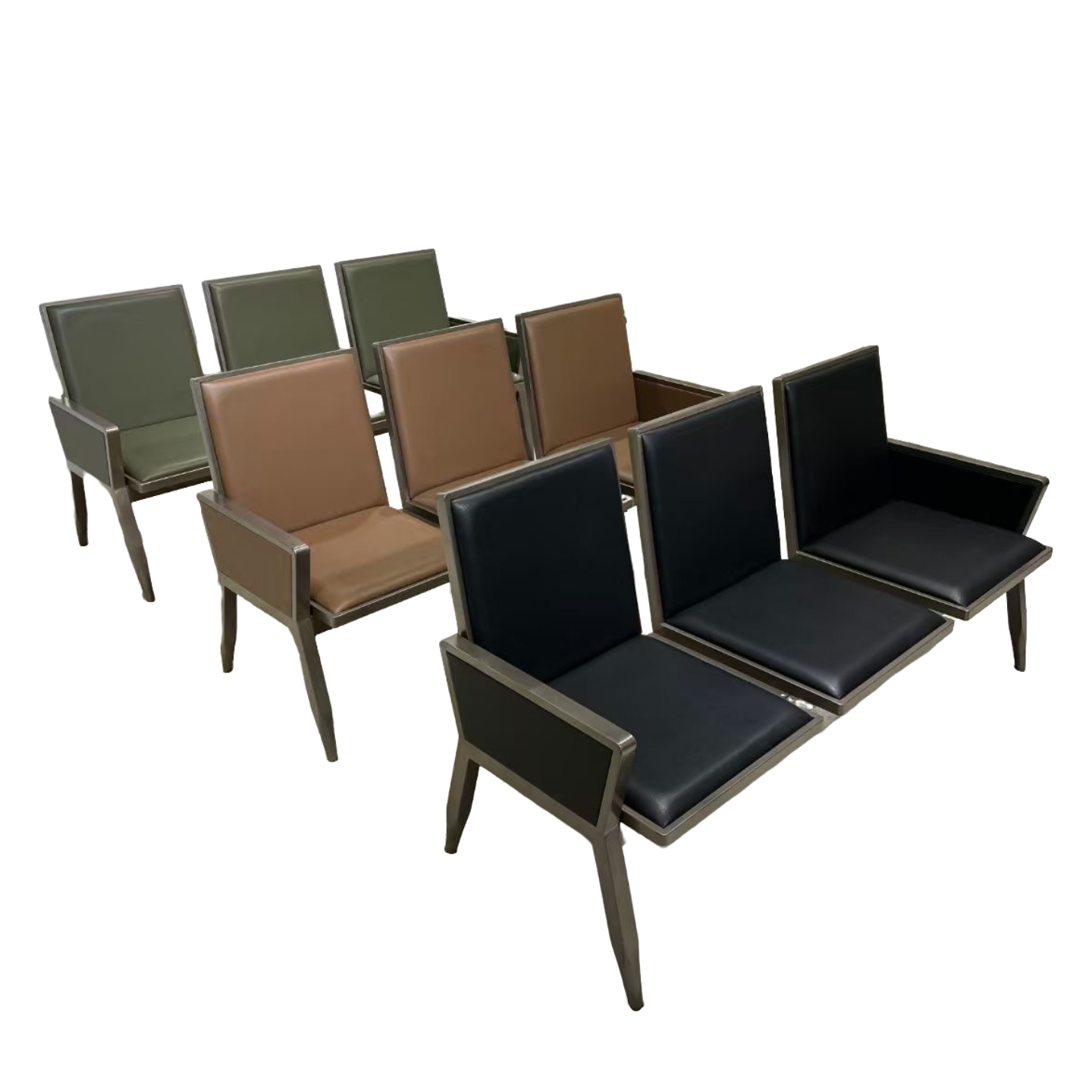 Modern Design Metal PVC Cushion Waiting Chair for Clinics Banks Office & Hospital Waiting Rooms Public Bench & Sofa