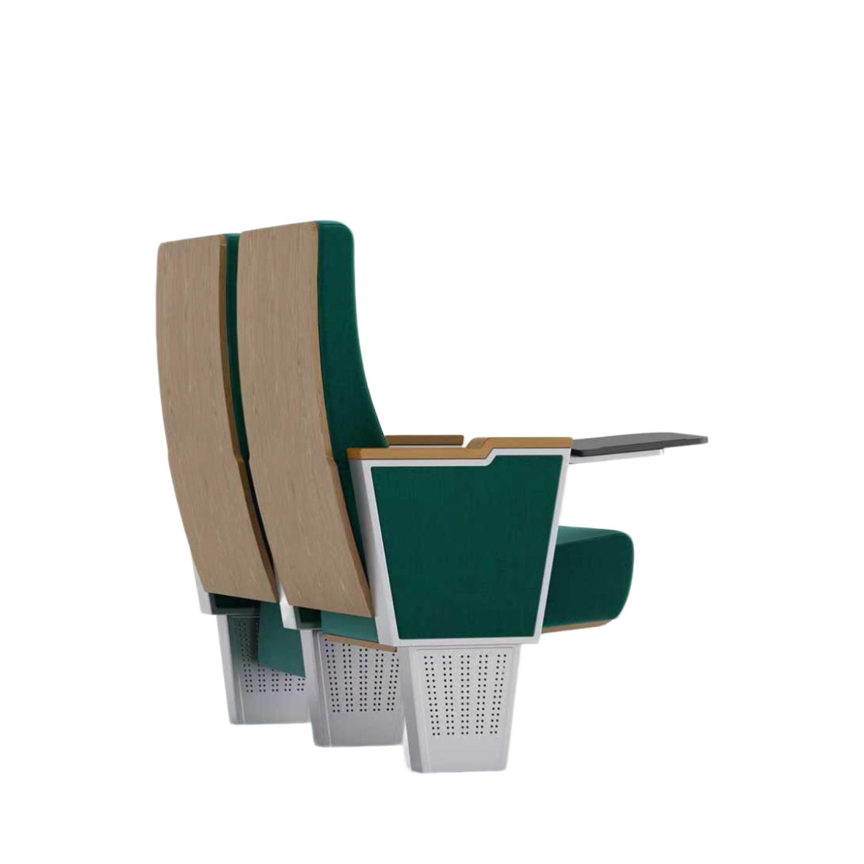 Matel Modern Auditorium Chair Writing Pad Multi-Application Theater School Church Cinema Wood Fabric