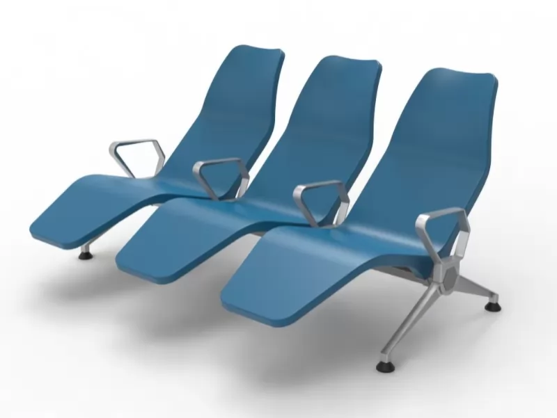 Luxury 2 3 4 Seater Airport Lounge Chair Hospital Waiting Bench PU Sleeping Recliner Chair for VIP Waiting Terminal Seating