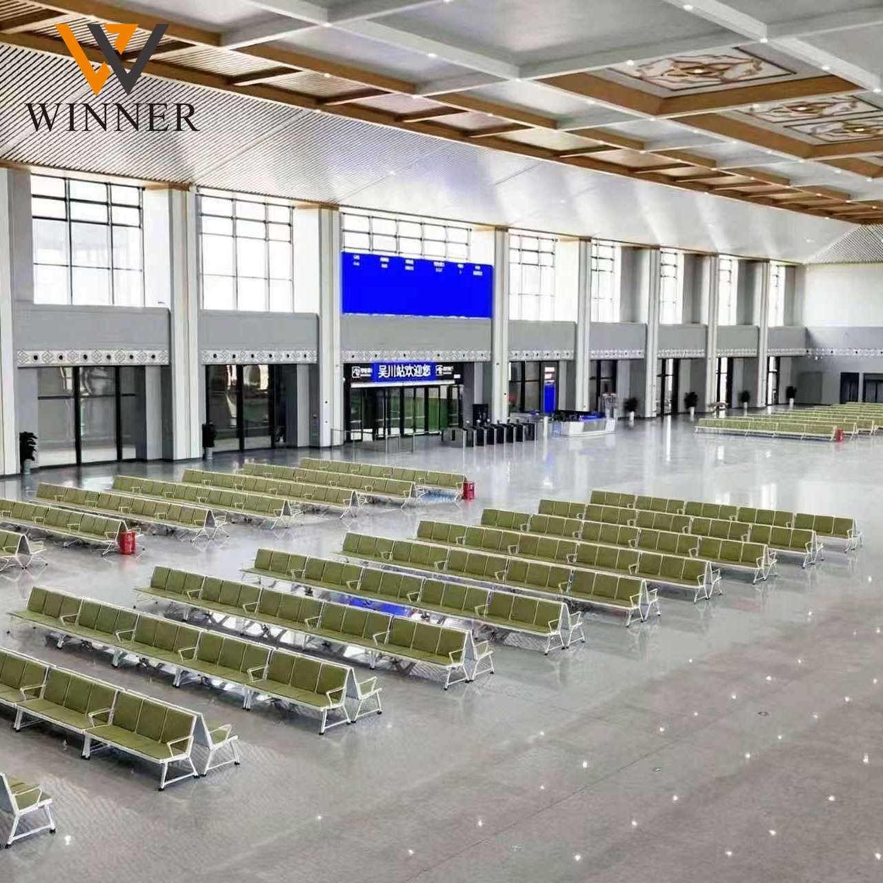 Modern Leather Waiting Chair for Airport Hospital Lobby Corridor Office Building Public Area