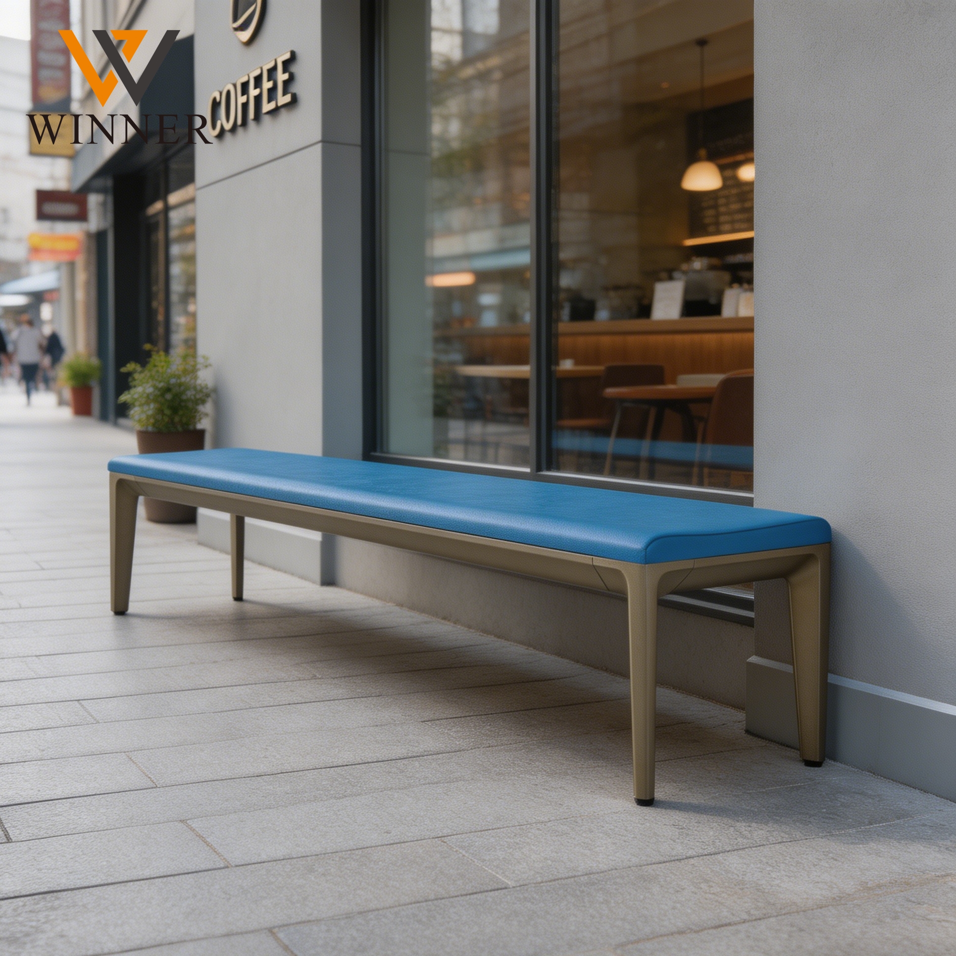 Modern PU Upholstered Bench Multi-person Public Chair for Airport Hospital Shopping Mall