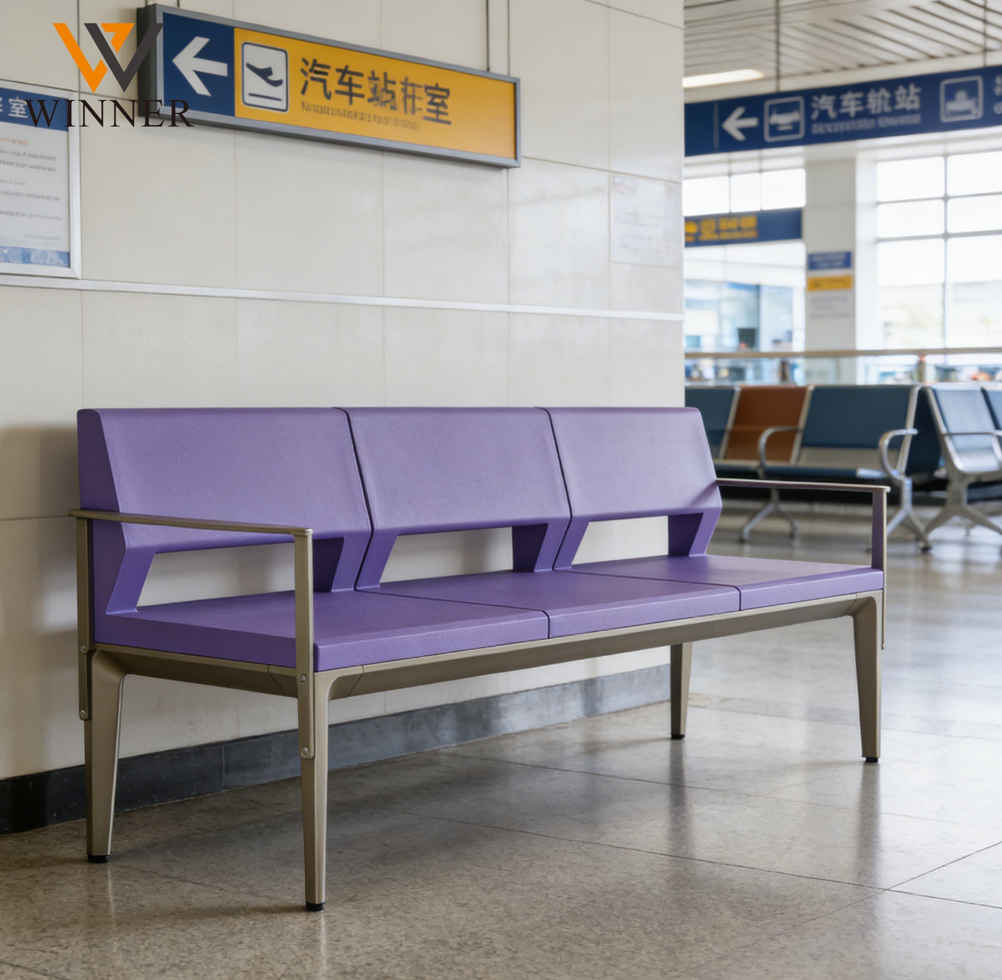 Hot Sale Waiting Chair Airport Subway Lobby Wait Area Waiting Chair Bench with PU Foam Cushion