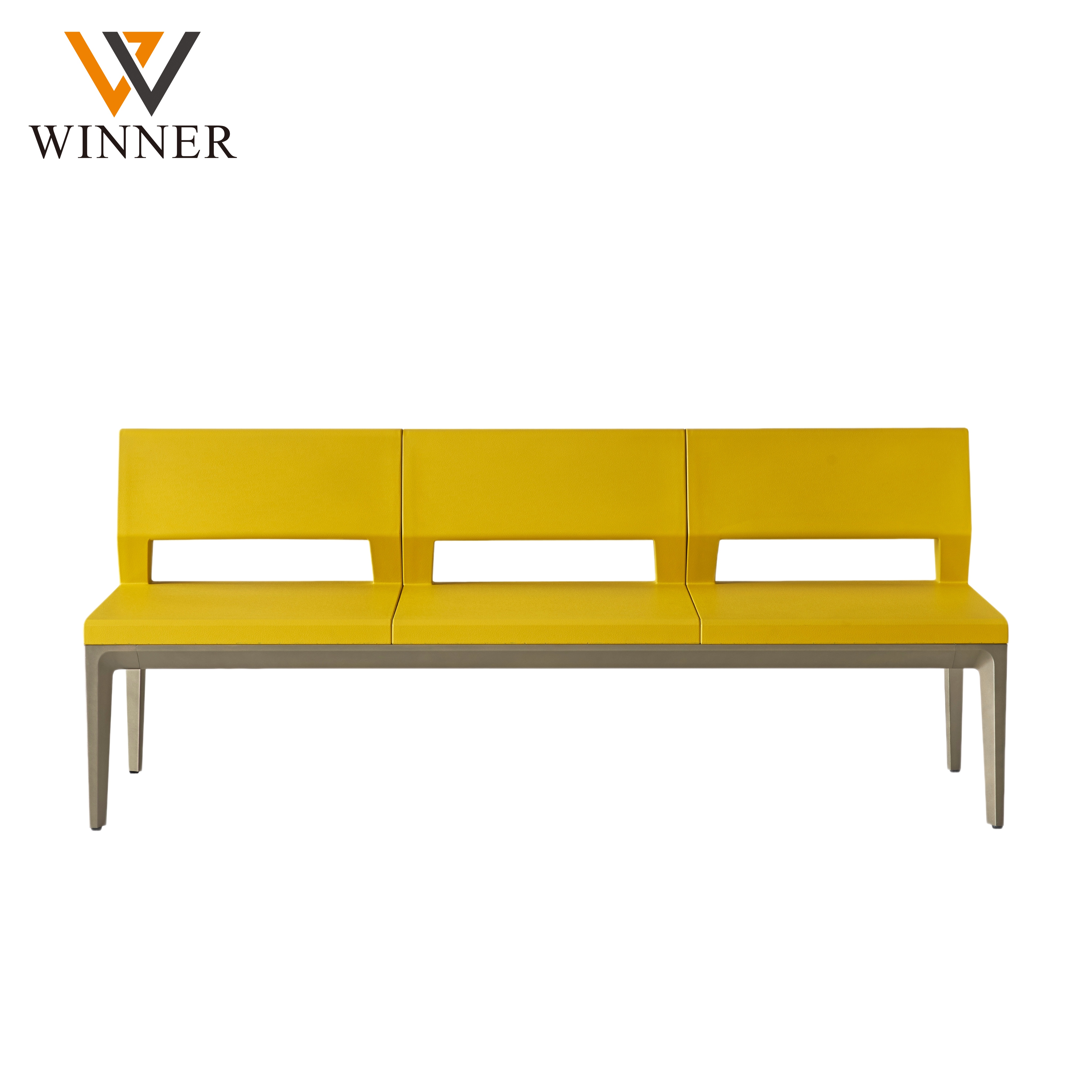 Commercial Metal Waiting Chair Public 3 4 5 Seaters PU Leather Seat Bench for Airport Hospital Station Administrative Hall