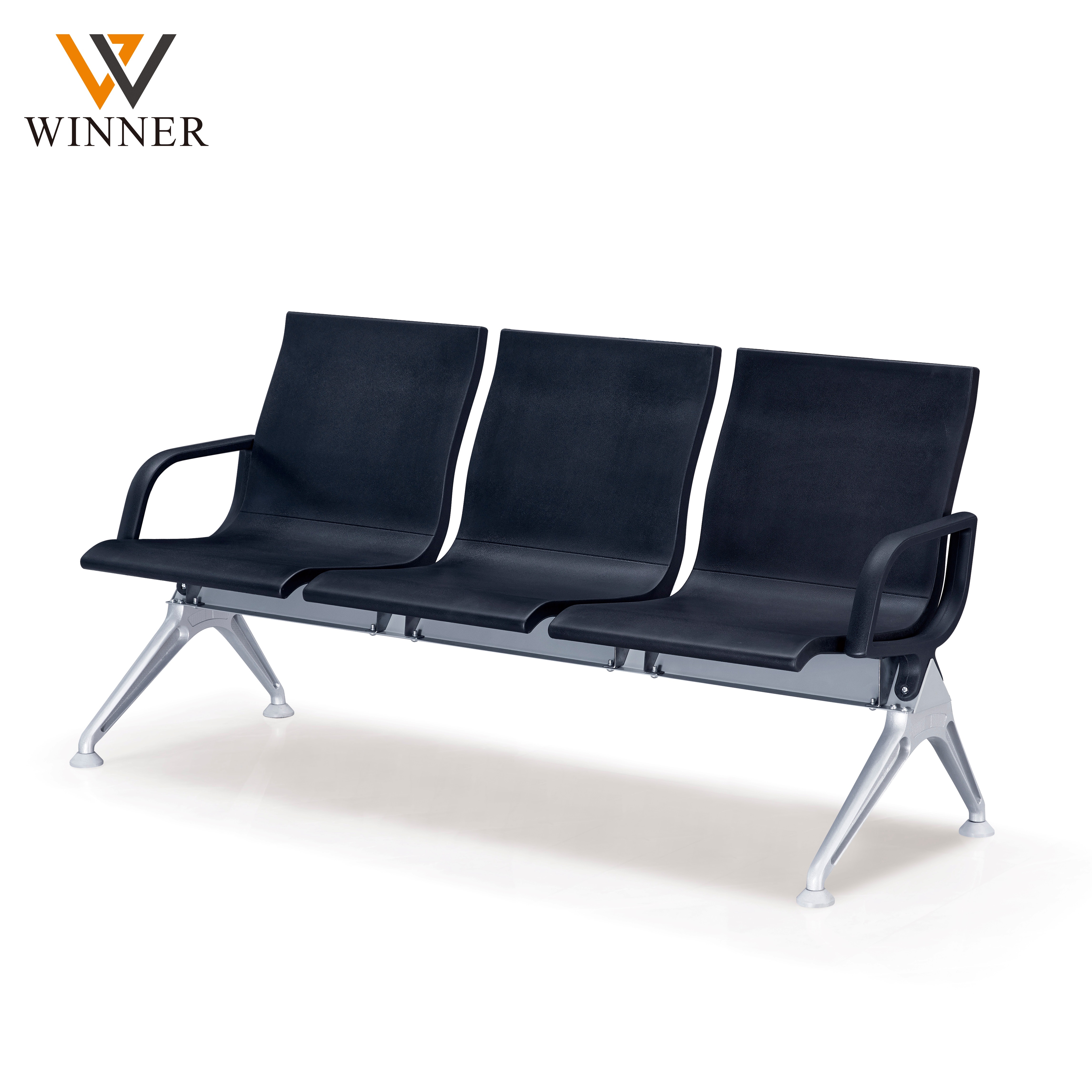 New Model Public Area Waiting Chair Triple Seater PU Cushion Bench for Airport Terminal Hospital Lobby Office Building
