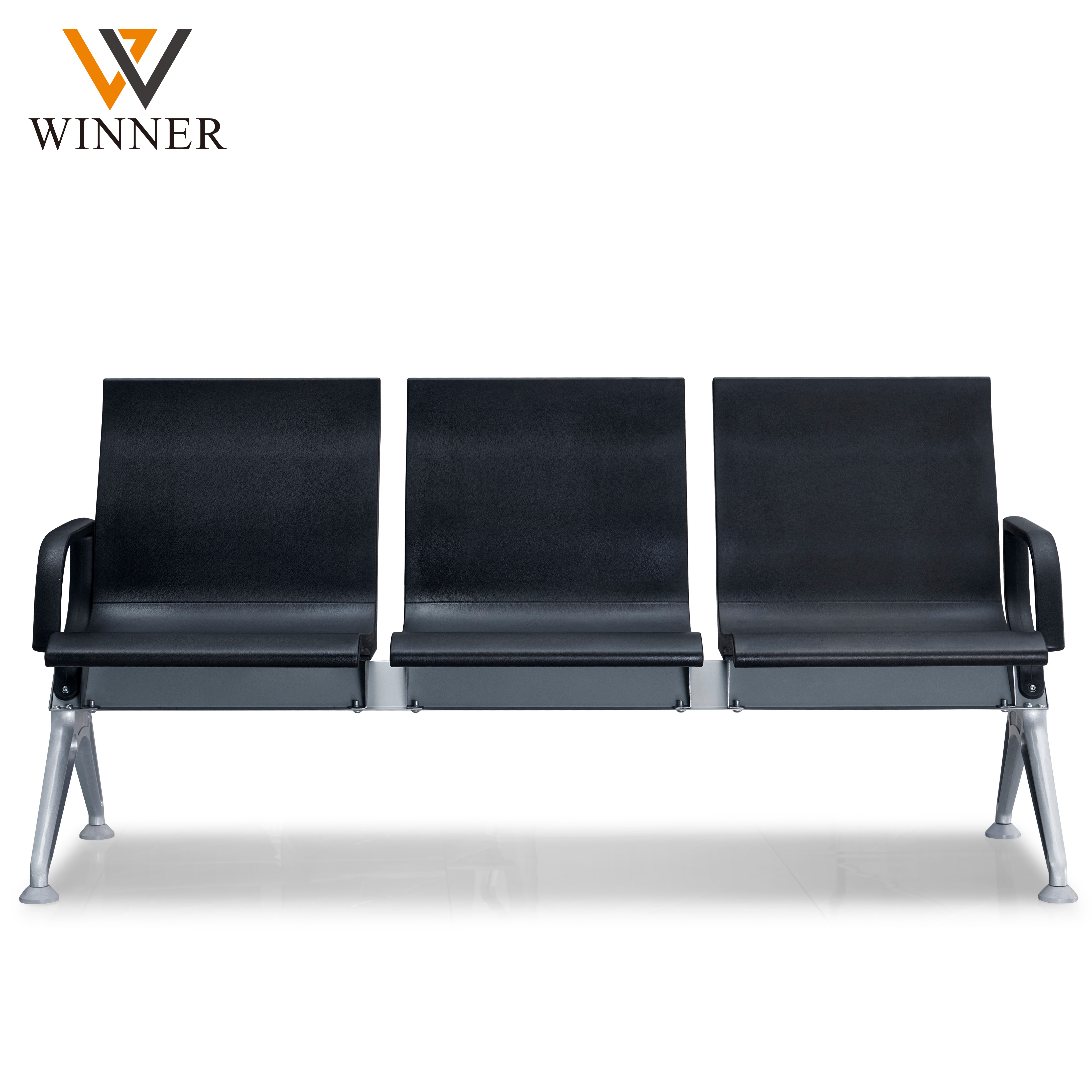 New Model Public Area Waiting Chair Triple Seater PU Cushion Bench for Airport Terminal Hospital Lobby Office Building