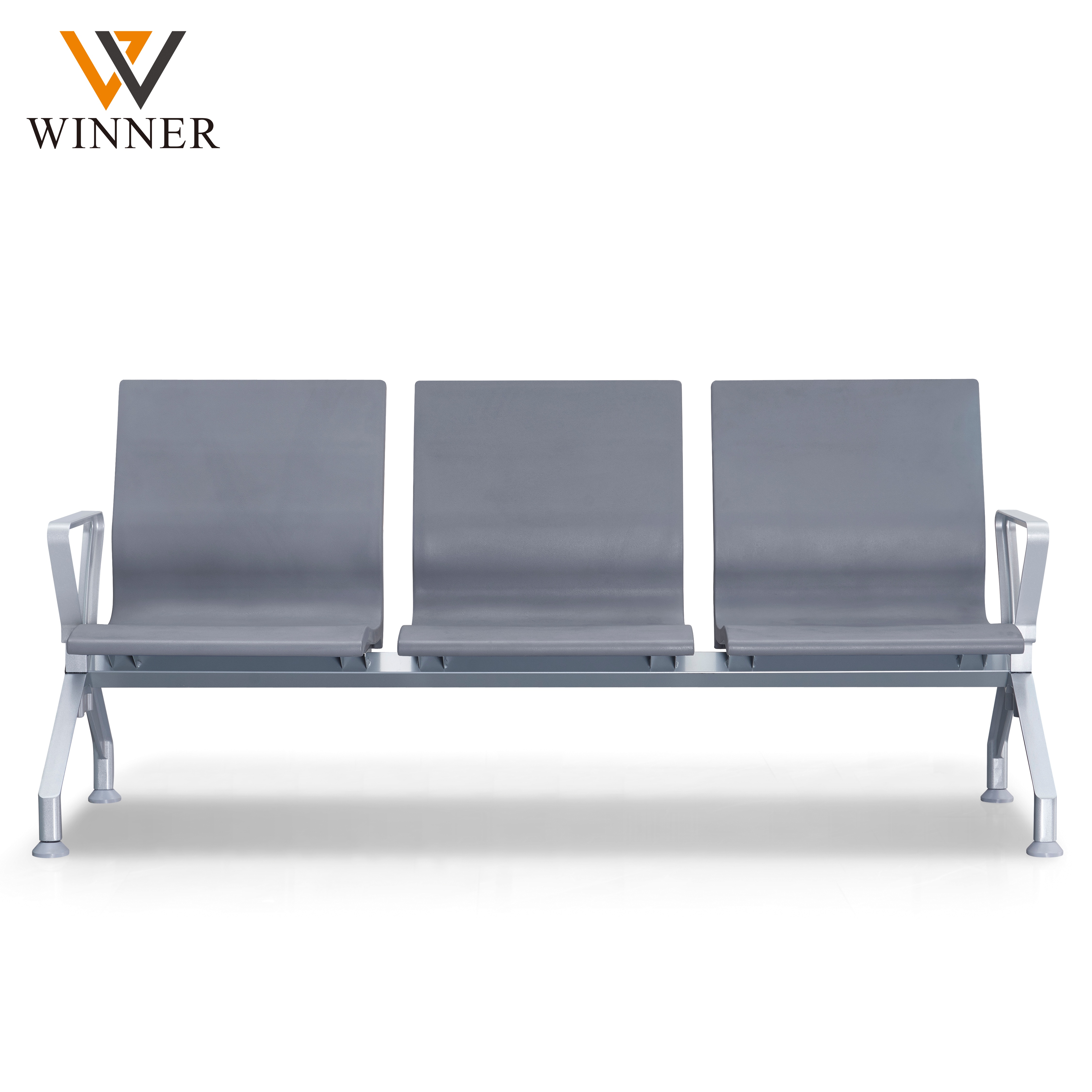 Modern 3 Seater Airport Waiting Chair PU Cushion Aluminum Legs Commercial Bench for Hospital Clinic Airport Terminal Train Station Lobby Reception Supplier