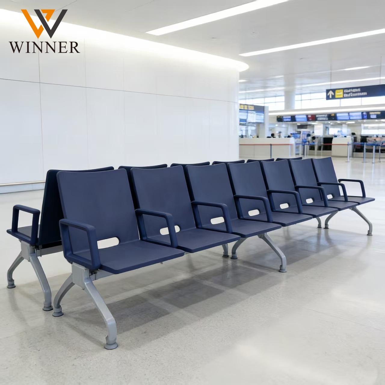 New Popular 3 Seats Chairs Airport Public Waiting Room Chair Middle Section with PU Material Armrests Waiting Room Furniture