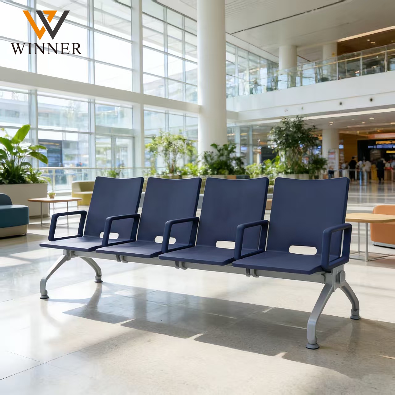 New Popular 3 Seats Chairs Airport Public Waiting Room Chair Middle Section with PU Material Armrests Waiting Room Furniture