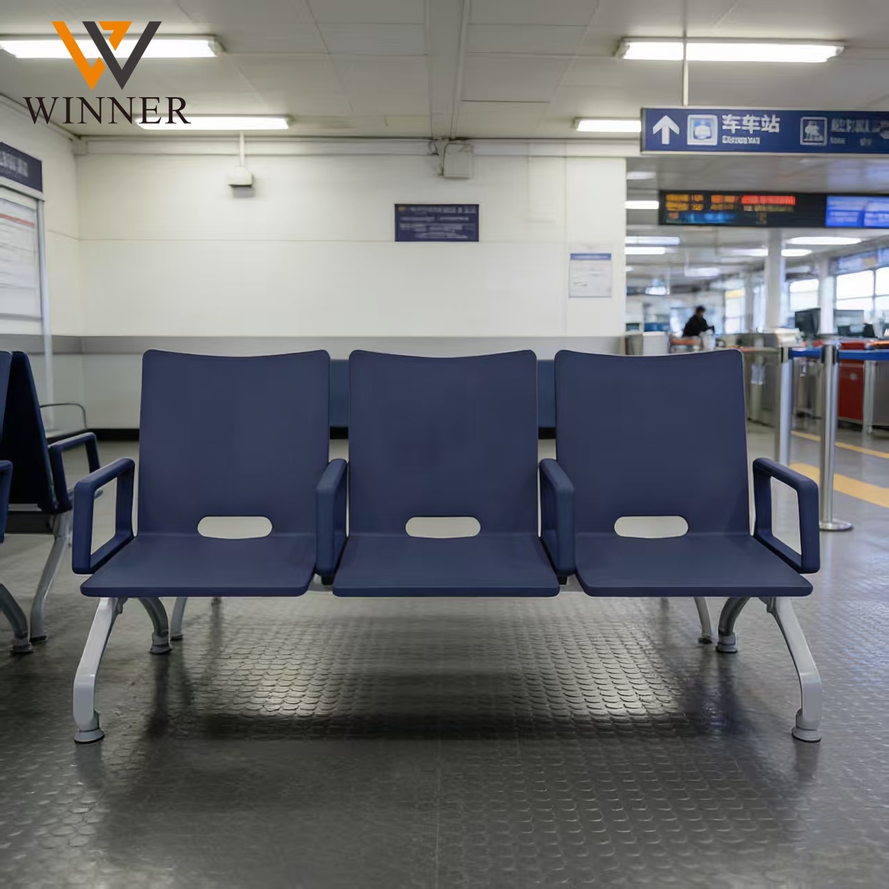 New Popular 3 Seats Chairs Airport Public Waiting Room Chair Middle Section with PU Material Armrests Waiting Room Furniture
