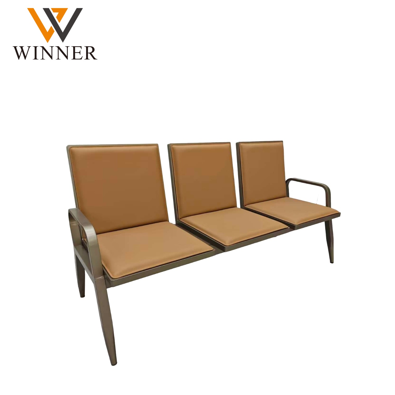 Modern Airport Waiting Chair 2 3 4 Seater  Airport Subway Lobby Wait Area Waiting Chair Bench With Leather Seat Cushions