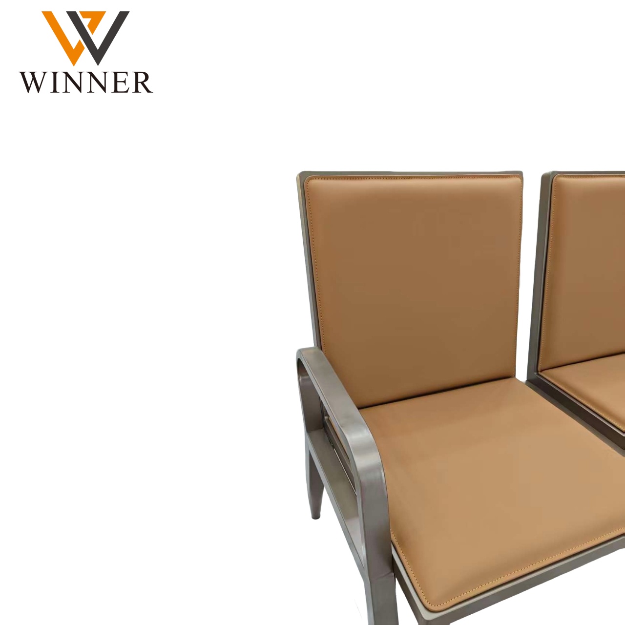 Modern Airport Waiting Chair 2 3 4 Seater  Airport Subway Lobby Wait Area Waiting Chair Bench With Leather Seat Cushions