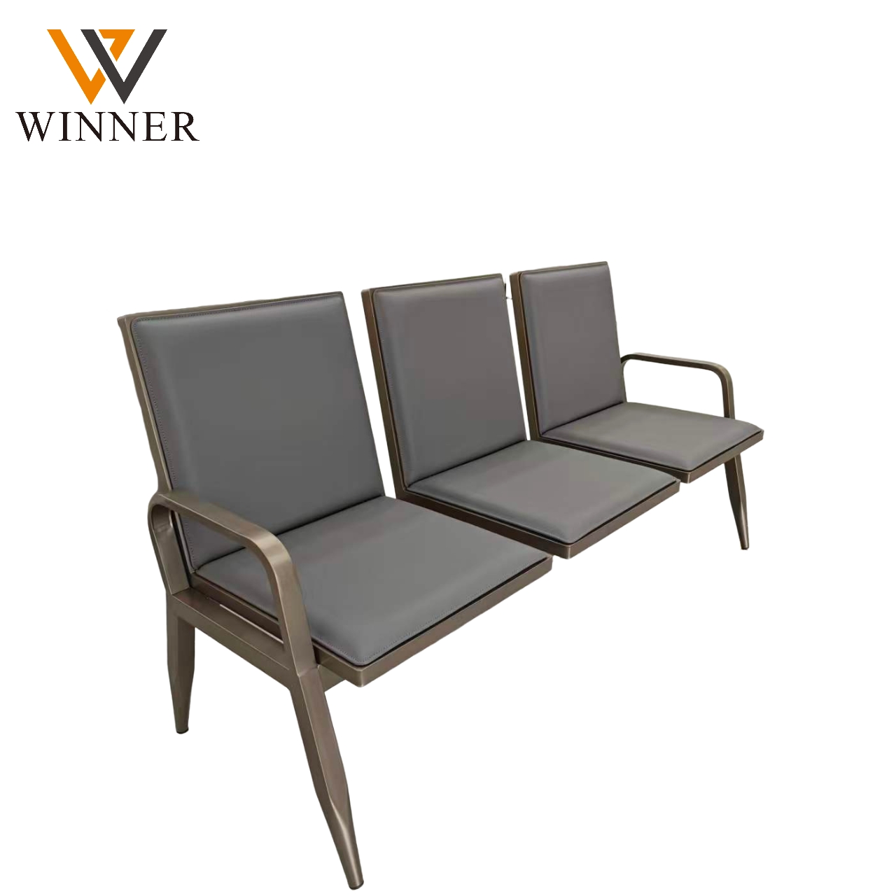 Modern Airport Waiting Chair 2 3 4 Seater  Airport Subway Lobby Wait Area Waiting Chair Bench With Leather Seat Cushions