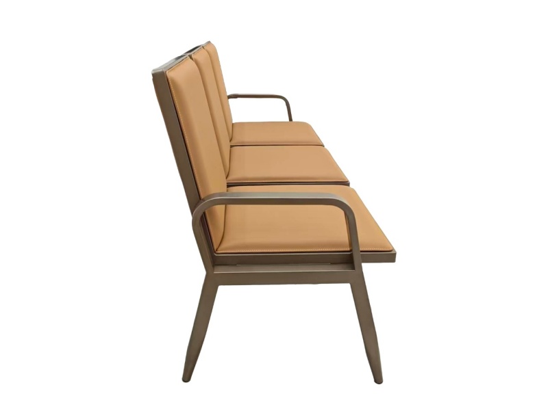 Modern Airport Waiting Chair 2 3 4 Seater  Airport Subway Lobby Wait Area Waiting Chair Bench With Leather Seat Cushions